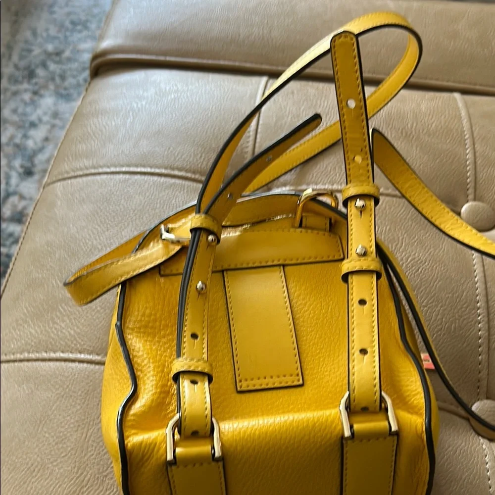 Michael Kors Mustard Mini Bag backpack all leather 7 1/2 x 6 like new